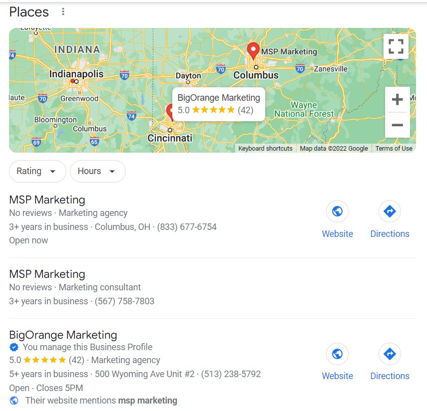 BigOrangeMarketing Location on Maps