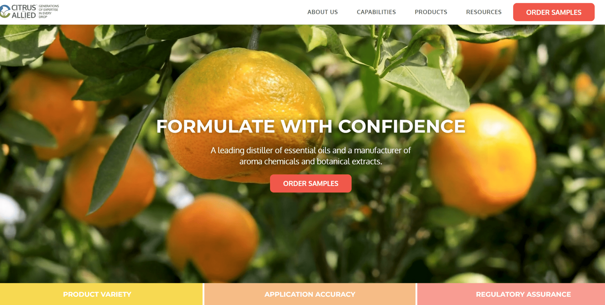 Citrus and Allied Essences StoryBrand Manufacturing Website